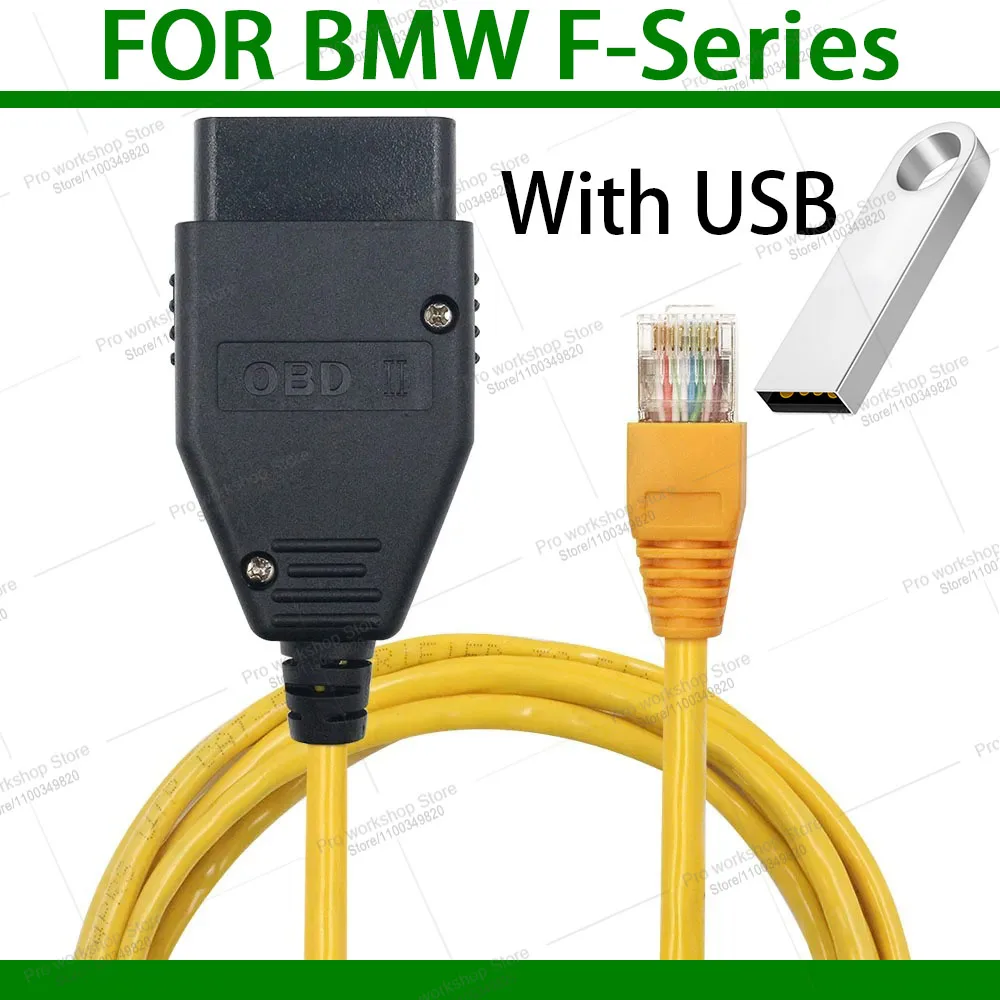 Фото Диагностический кабель для программирования ECU BMW F/G серии ESYS INPA ISTA ICOM, сканер ISTA Bimmerlink ENET OBD2, Ethernet RJ45 №1