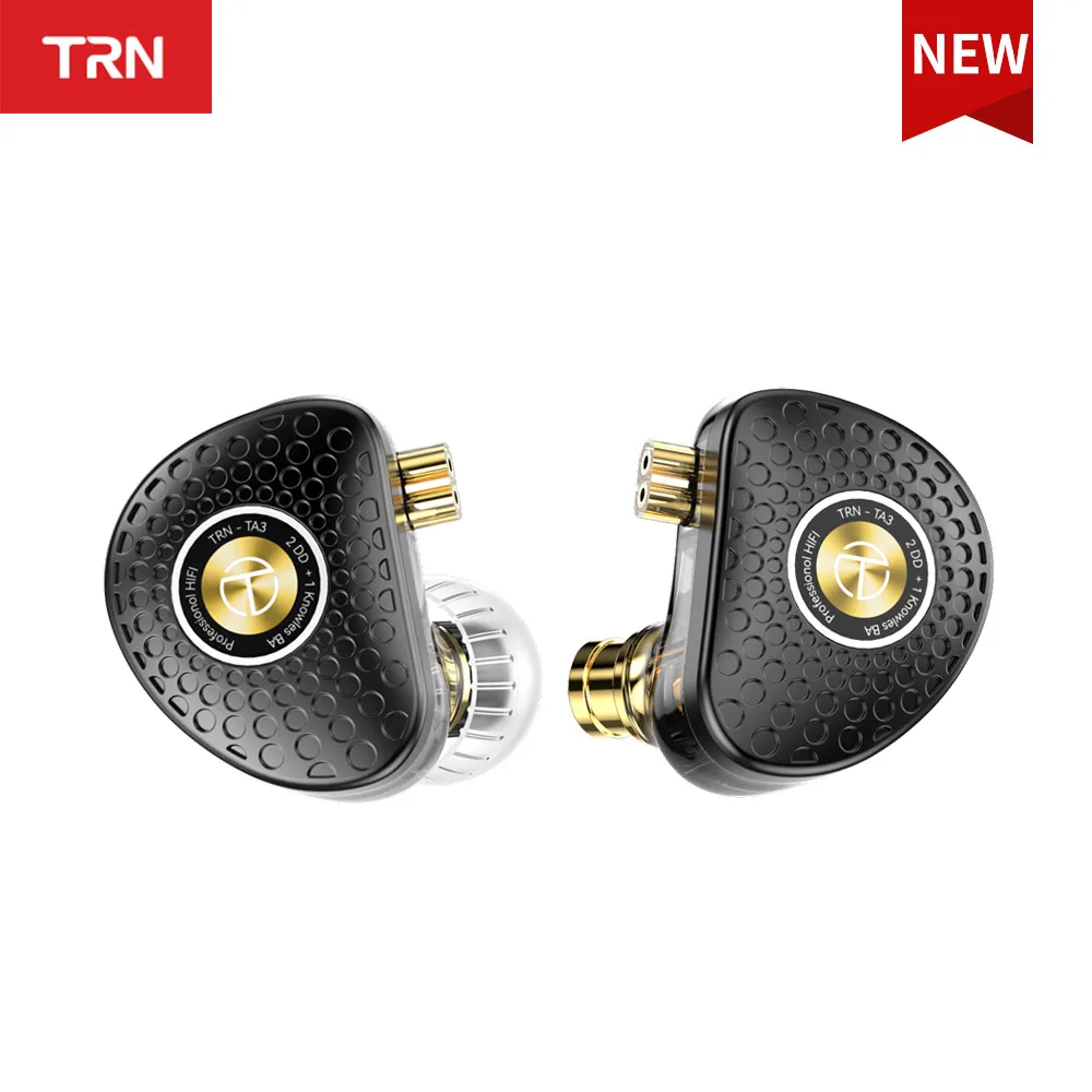 

NEW TRN TA3 2DD+1BA Knowles Hybrid Earphone HIFI Dynamic In-ear Headphone 4 Core Pure Silver Plated Replaceable Cable For MT4