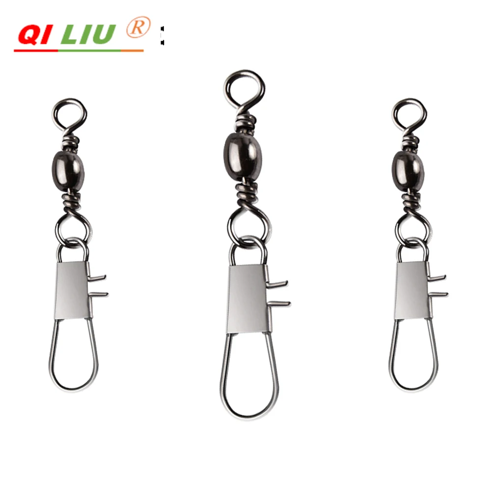 

50 Pcs/Lot Stainless Steel Fishing Connector Pin Bearing Rolling Swivel 8#10#12# Lure Tackle FishHook Accessorries