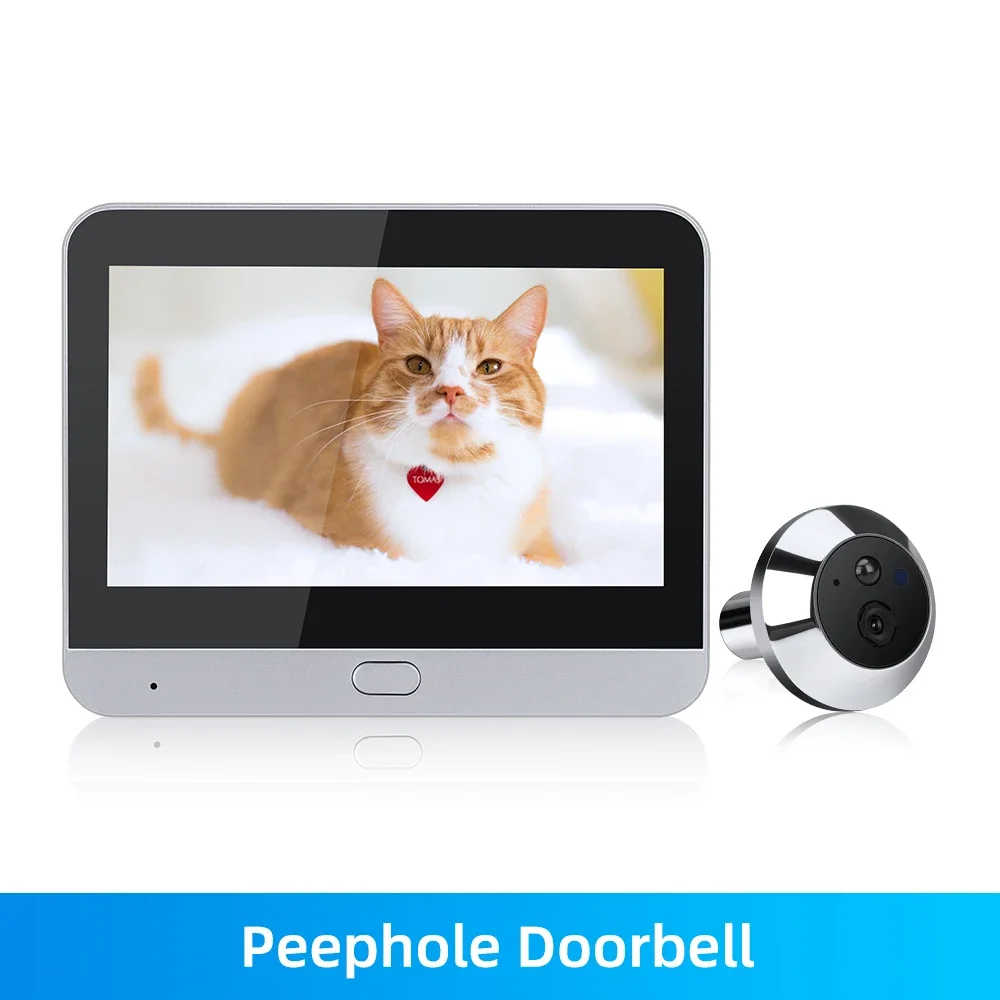 Wsdcam 120 ° широкоугольная камера для дверного глазка, односторонний домофон, видео, обнаружение движения, Wi-Fi, дверной звонок, камера, аккумулятор 5000 мАч