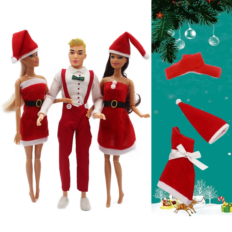 Ropa de disfraz de Navidad para Barbie y Ken, paquete de 4...