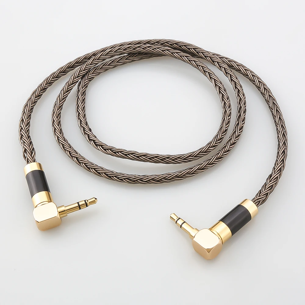 16 ядер 7N OCC 3 5 мм Прямоугольный штекер до угловой aux аудиовход кабель Линия