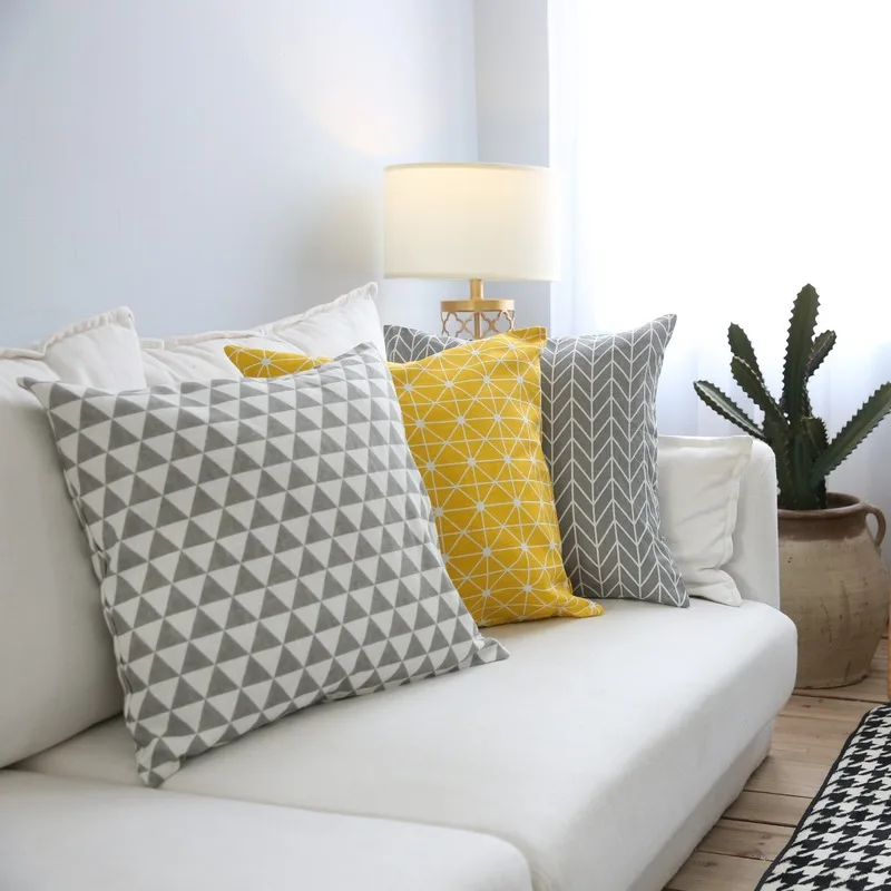 

Geometric art simple sofa pillow pillow cushion cover lattice pillow cover model room pillow without core pillow covers decor
