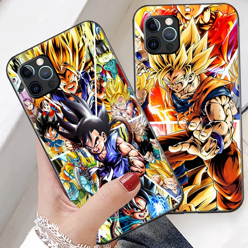 

Dragon Ball Saiyan Phone Case For Funda iPhone 11 12 13 Pro Max 12 Mini X XR XS Max 6 6s 7 8 Plus Soft Black Coque Celular