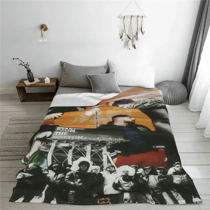 

Drake Singer Star Plaid Blankets Flannel Autumn/Winter Portable Warm Throw Blanket For Bed Office Plush Thin Quilt