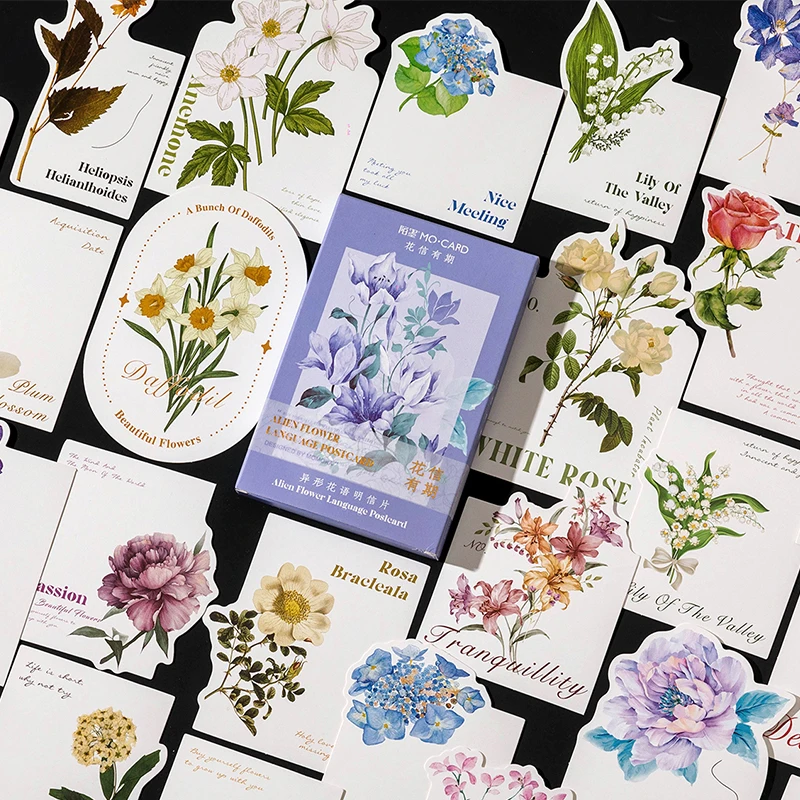 

30 pcs/Box Flowers Card Postcard Message card Greeting Cards DIY label Cards Gift Tags Packaging Hang Tags