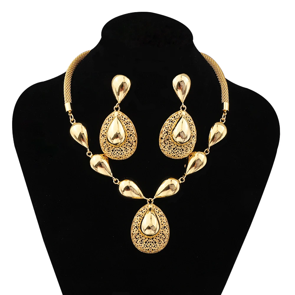 

Africa Jewelry Sets Necklace Earrings Indian Jewelry Nigerian Wedding Party Women Fashion Jewelry For Bride Wedding Party Gifts