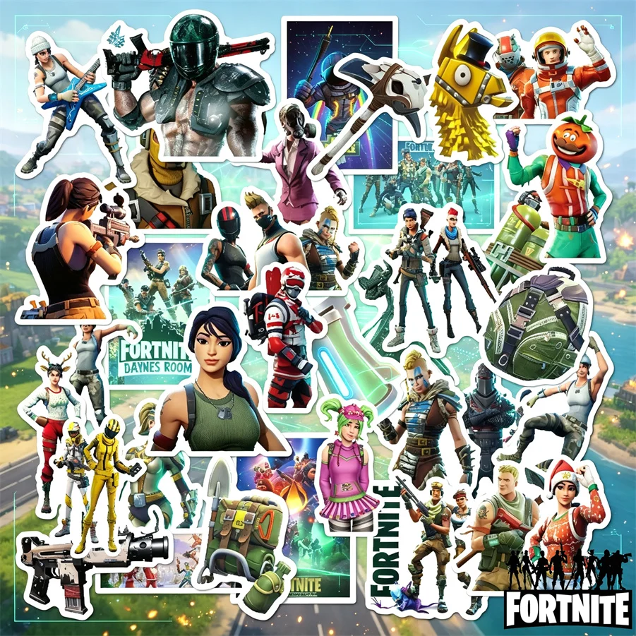 Фото Наклейки Fortnite Battle Royale, водонепроницаемые виниловые стикеры из ПВХ, декоративные наклейки для ноутбука, чемодана, бутылки для воды, скейтборда №4