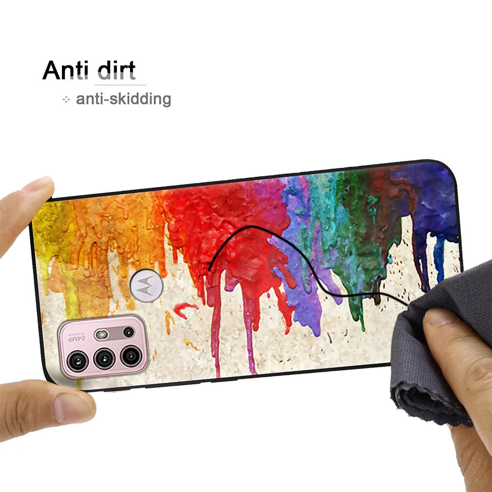 watercolor doodle art phone case for moto e20 e40 g30 g9 play g50 g60 e7 plus g60s g40 fusion g7 power eu silicone bumper cover free global shipping