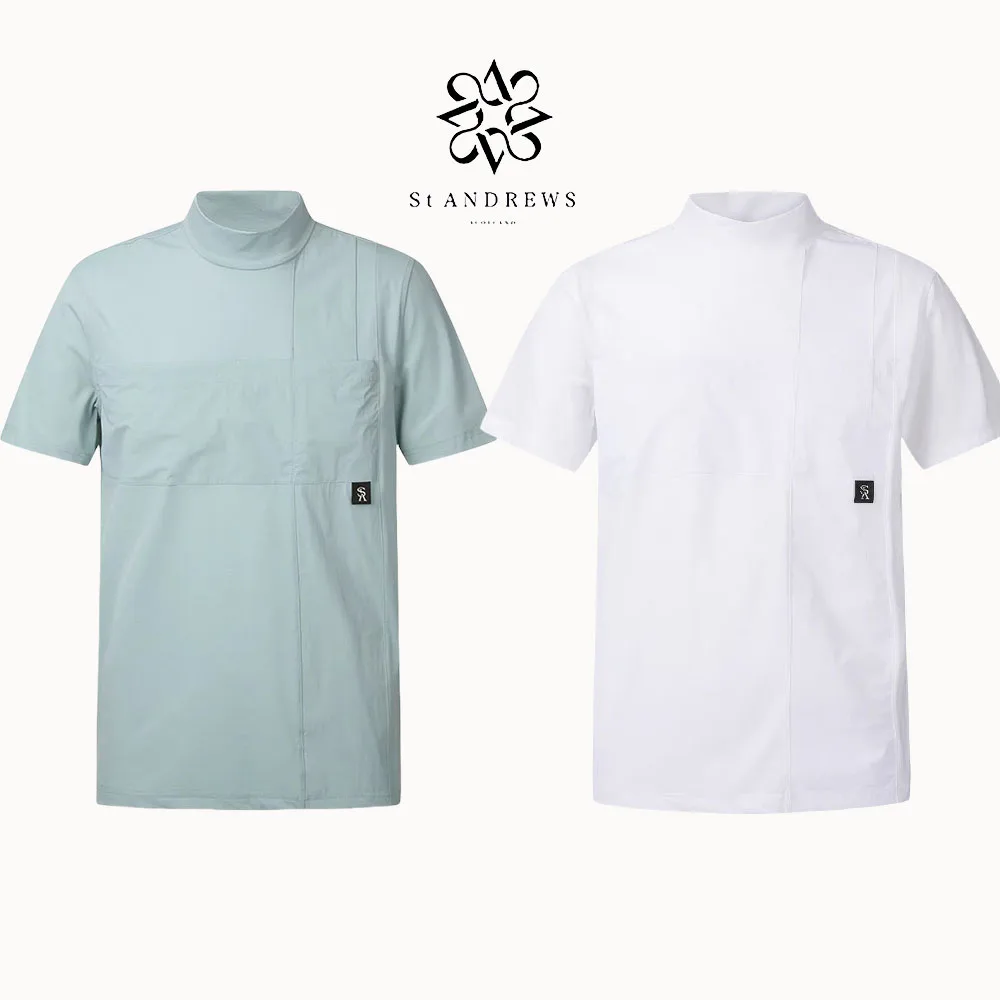 ST ANDREWS Корейская одежда для гольфа мужская футболка с коротким рукавом и высоким