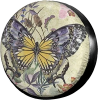 watercolor vintage butterfly spare tire cover waterproof dust proof tire covers fit for jeeptrailer rv suv and many vehicle