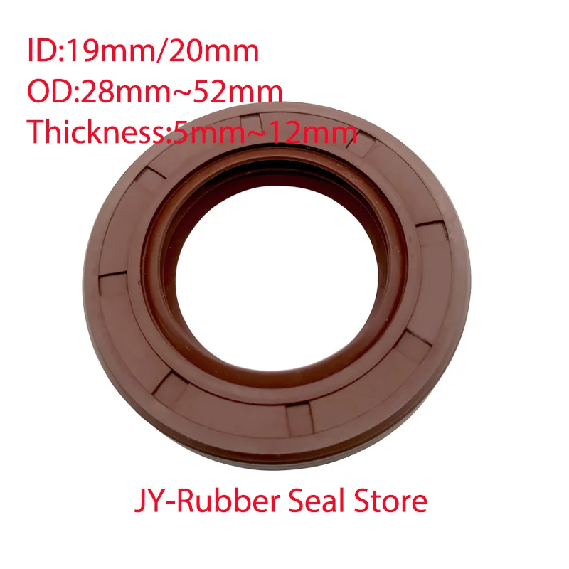 

1Pcs TC/FB/TG4 FKM Framework Oil Seal ID 19mm/20mm OD 28mm- 52mm Thickness 5mm - 12mm Fluoro Rubber Gasket Rings