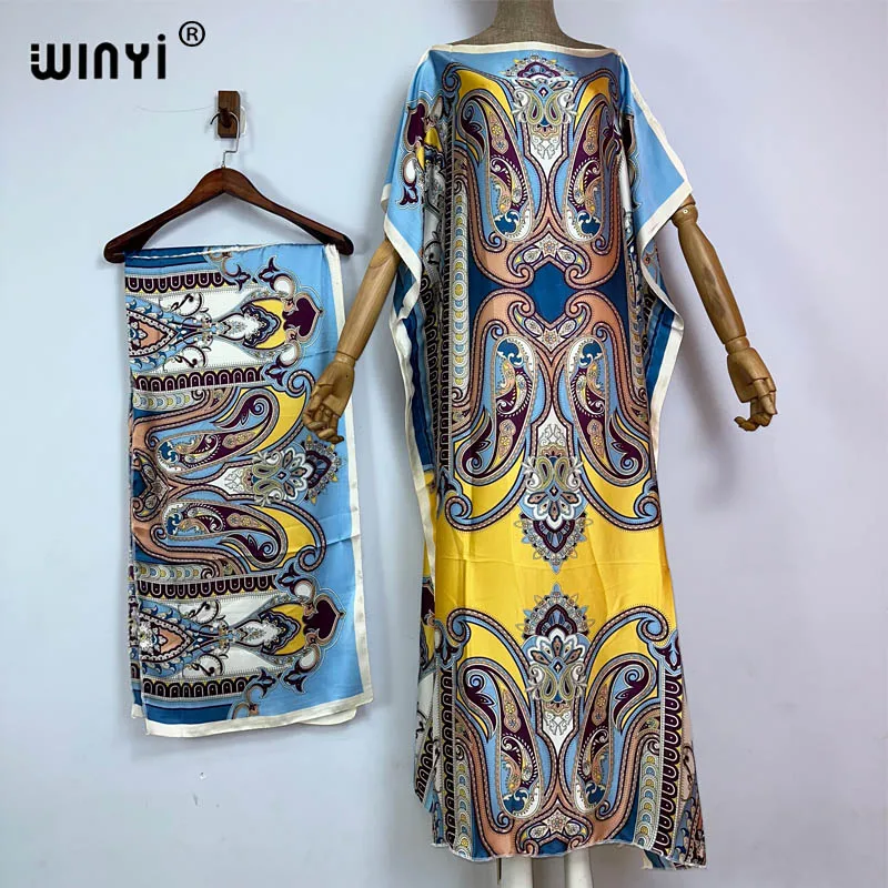 Платье WINYI с Африканским принтом в стиле бохо для женщин Дубайский мусульманский