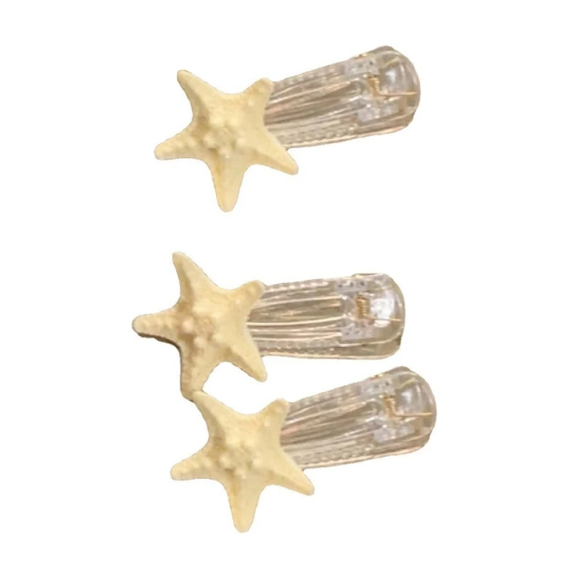 

Lovely Hair Clip Acrylic Starfish Shape Hair Barrettes Duckbill Side Hair Clip