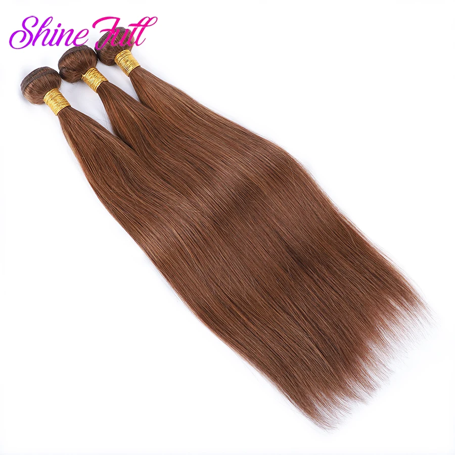 Шоколадные коричневые человеческие волосы #4 вьющиеся искусственные прямые