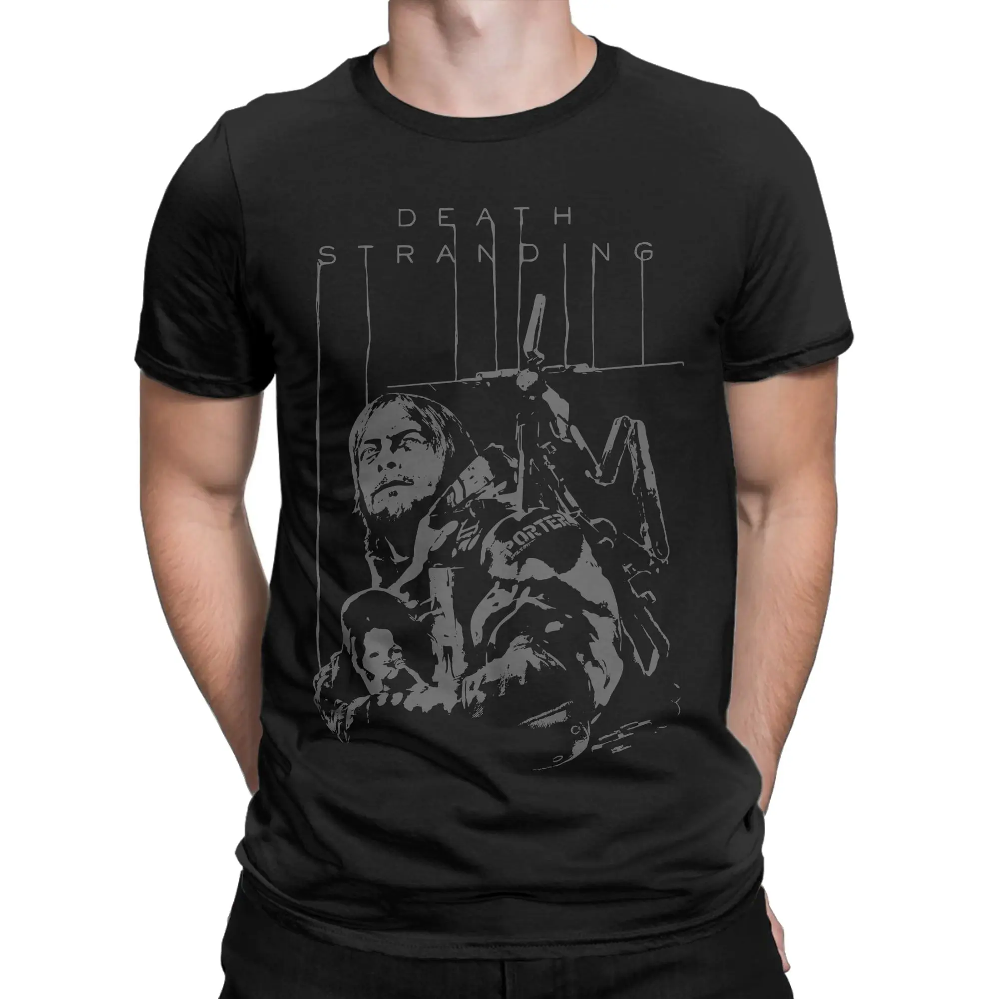 Фото Футболка Death Stranding Sam, 100% хлопок, винтажные футболки с круглым воротником, футболки Kojima Productions, классическая одежда с короткими рукавами №1