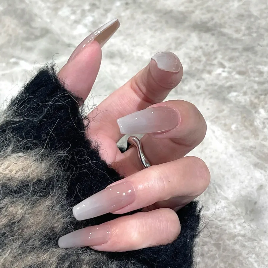 

24Pcs/Box Long Coffin Press On Nails Square Fake Nails Press On Acrylic Nails Long False Nails Set Press On Nail Art Nail Tips