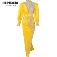 hepidem sexy satin evening dresses spaghetti strap side slit prom dress high waist evening gowns party dress 69870