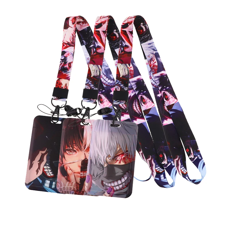 

B0297 Anime Tokyo Ghoul Neck Strap Lanyards Keychain Badge Holder ID Credit Card Pass Hang Rope Lariat Phone Charm Accessories