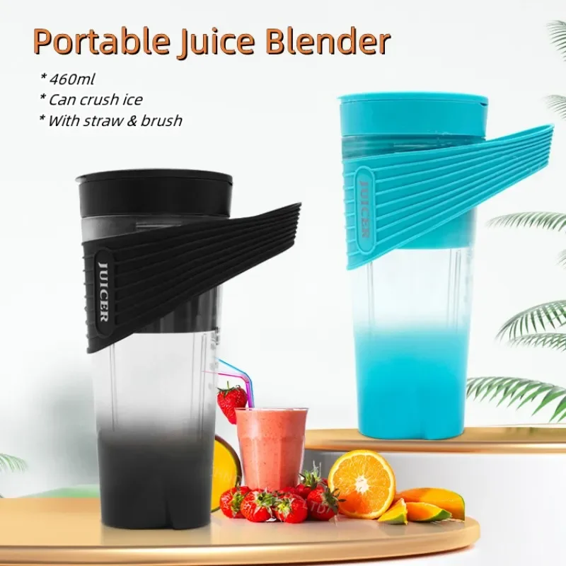 

Portable 450Ml Blender Fruit Juicer Cup Mixer With Straw And Brush, Superb Quality Fruit Juice Machine For Juicing