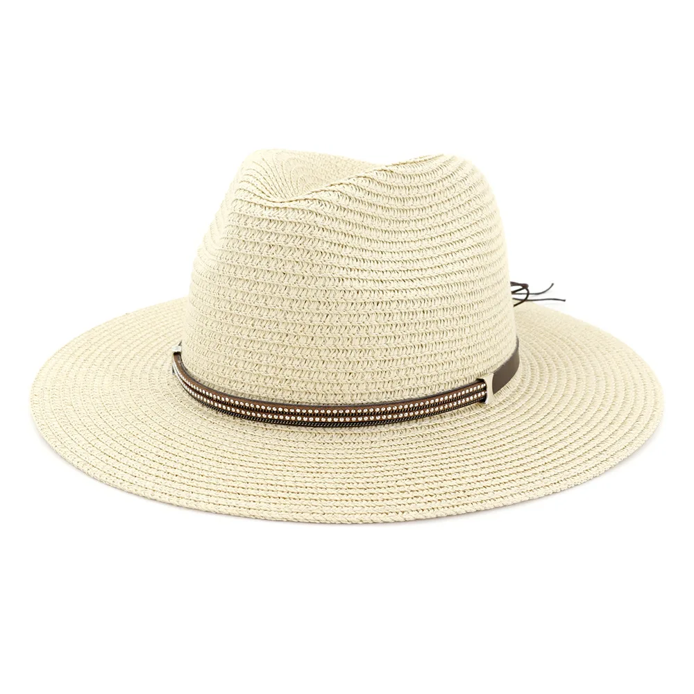 

Men's 60cm Jazz Hat Straw Hat Outdoor Travel Beach Sun Protection Sun Hat Sun Visors for Women Casual Solid Hat