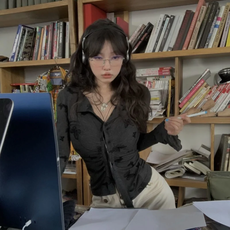 Блузка женская в стиле Харадзюку с длинным рукавом |