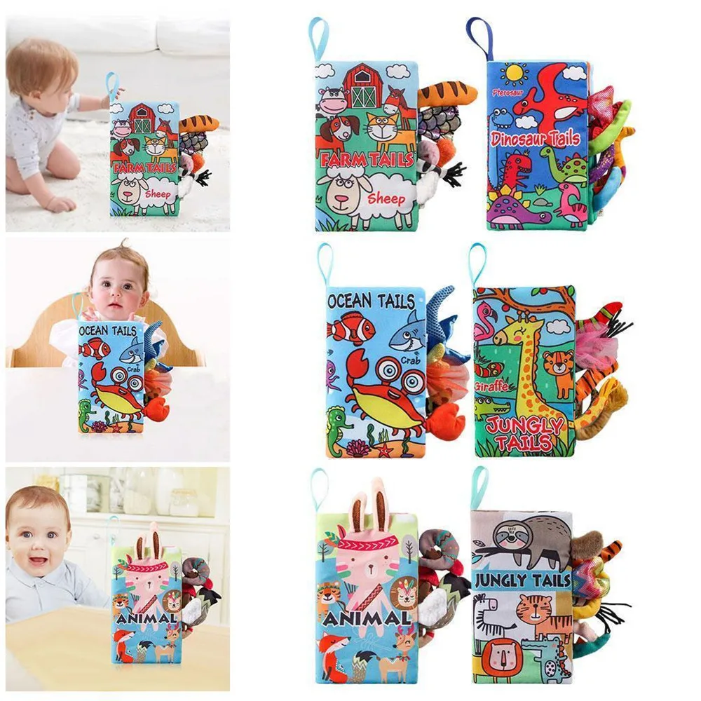 

Baby Books Toy Touch and Feel Crinkle Cloth Book for Babies Infants Toddler Early Development Interactive Car Stroller Soft Toys