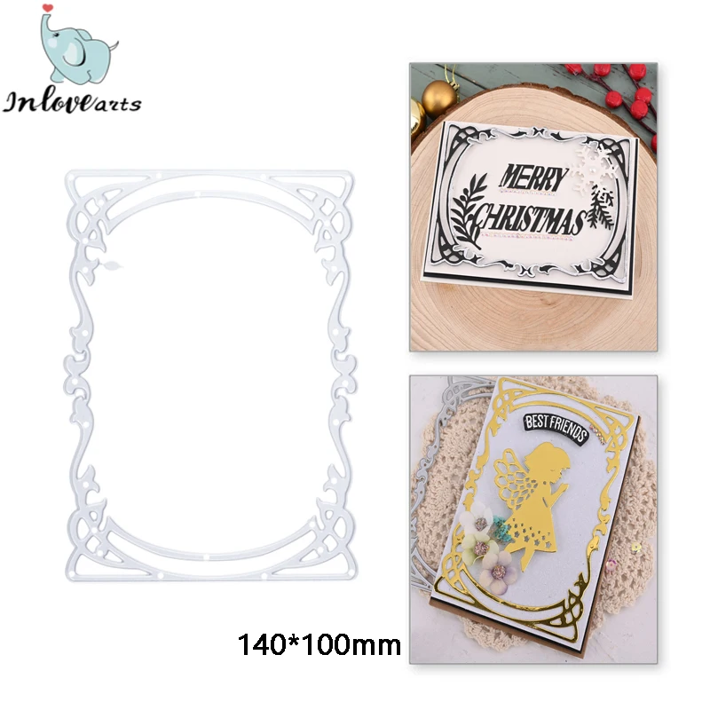 

InLoveArts Rectangle Frame Metal Cutting Dies Lace Border Stencils For DIY Scrapbooking Decorative Embossing Handcraft Template