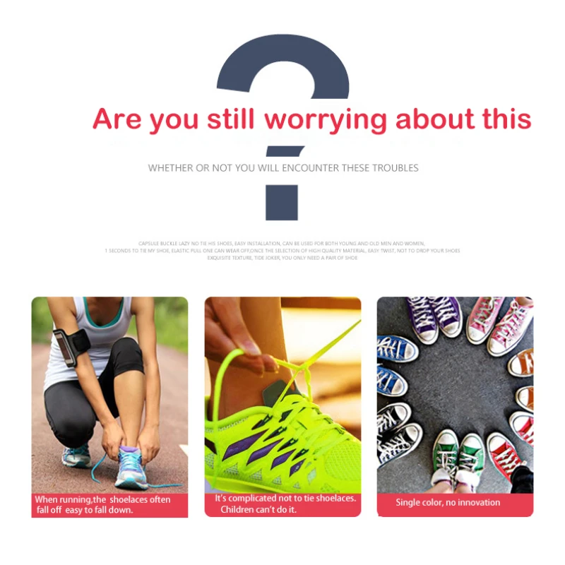 Elastic Shoe Laces Semicircle No Tie Shoelaces for Kids and Adult Sneakers Shoelace Quick Lazy Metal Lock Laces Shoe Strings