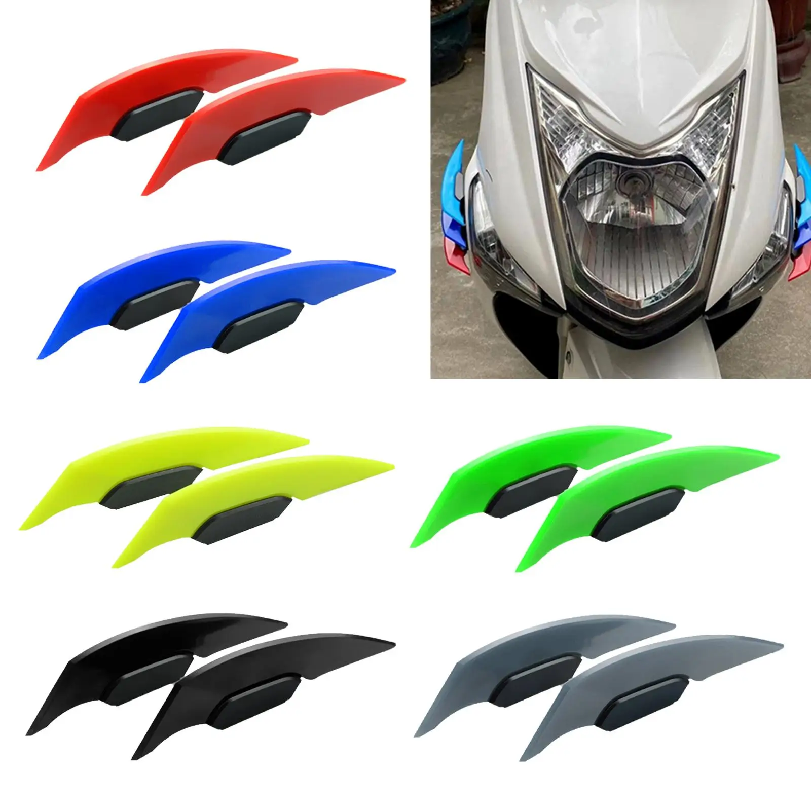 2x мотоциклетные крылышки обтекатель боковой спойлер фиксированные наклейки на