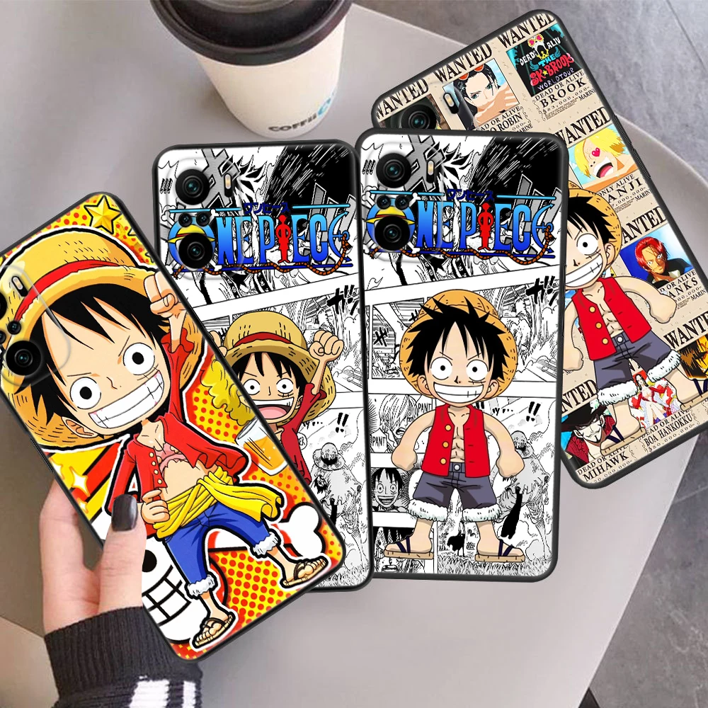 

Cartoon O-nes Pieces For Xiaomi Redmi Note 12 11E 11S 11 11T 10 10S 9 9T 9S 8 8T Pro Plus 5G 7 5 Black Phone Case