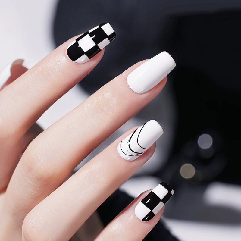 Чёрно-белый Гель-лак для ногтей CHUNSHU 10 мл Глянцевый цветной лак профессиональный