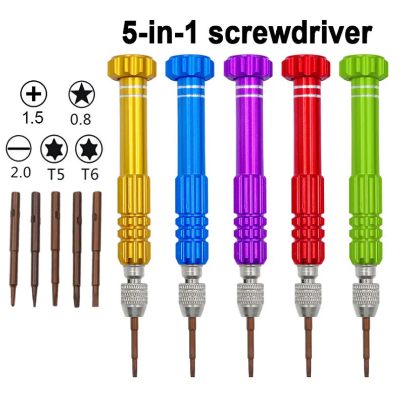 

5-in-1 Multifunctional Precision Screw Driver Magnetic Screwdriver Kit,for phone Electronics Watch Eyeglasses Jewelry Computer