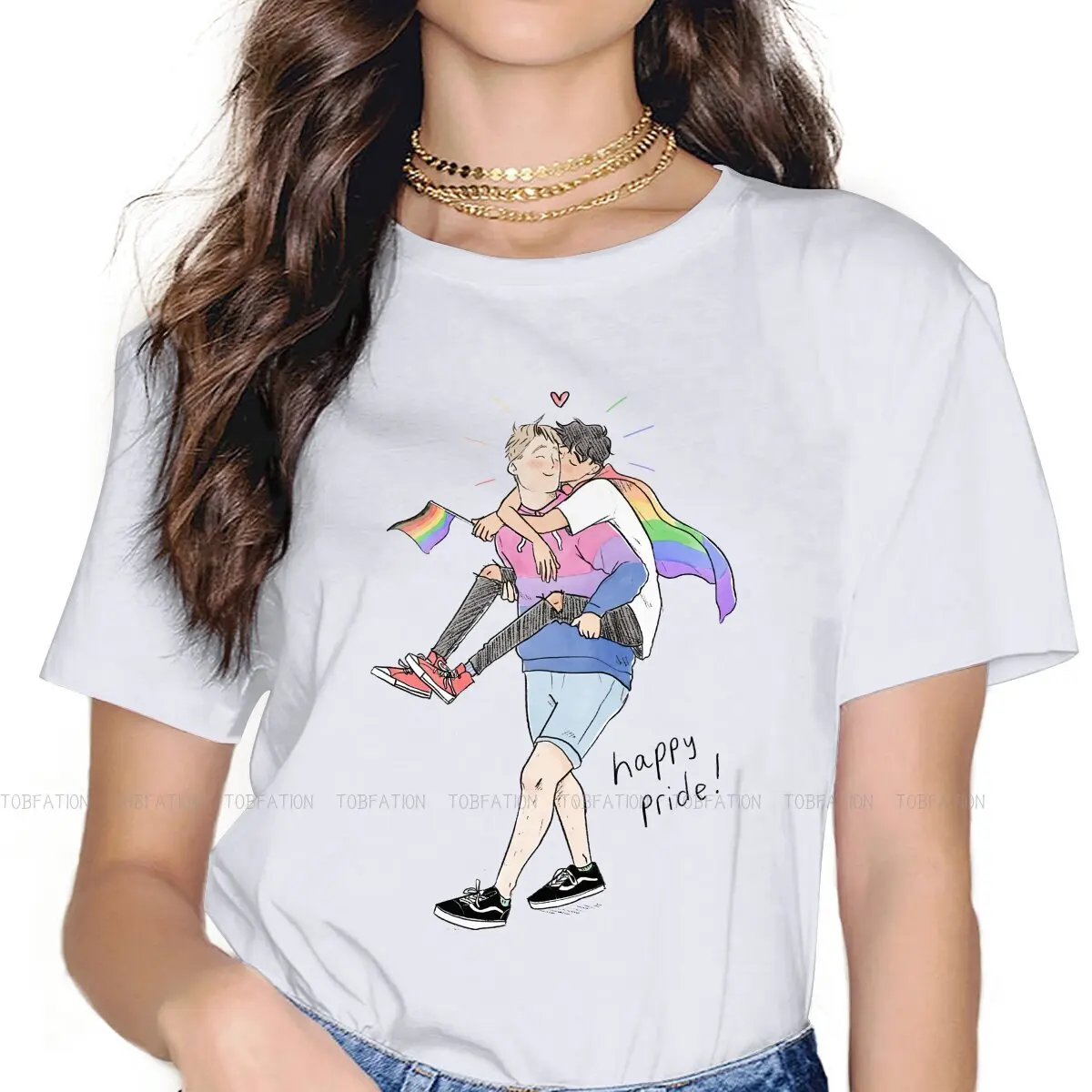

Gay Pride TShirt For Women Alice Oseman Heartstopper Comic Tops Fashion Female T Shirt Soft Summer Loose