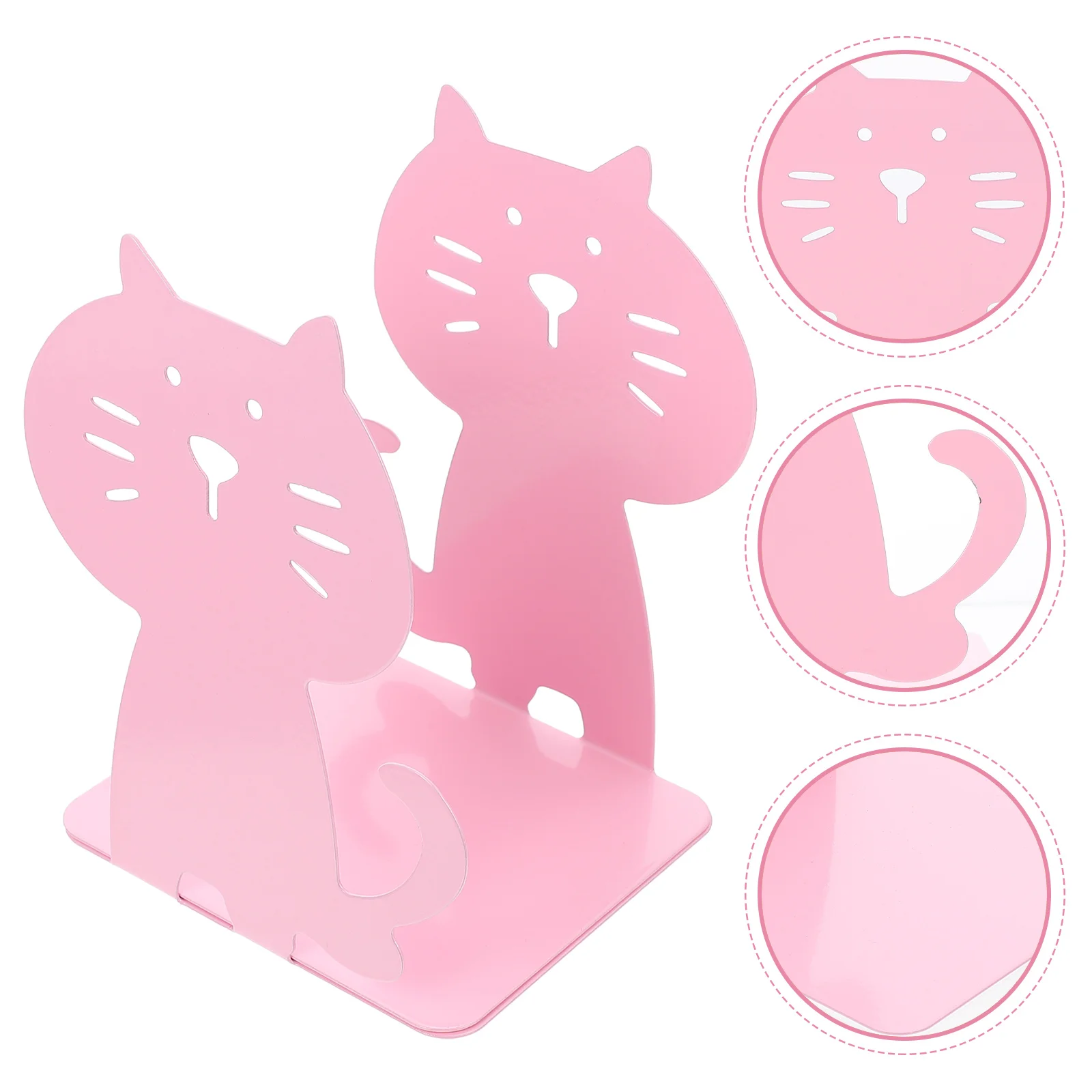 

Bookends Book Bookend File Metal Bookshelf Holder Cat Stopper Desktop Ends Organizer Hanging Stand Cartoon Shelf Office