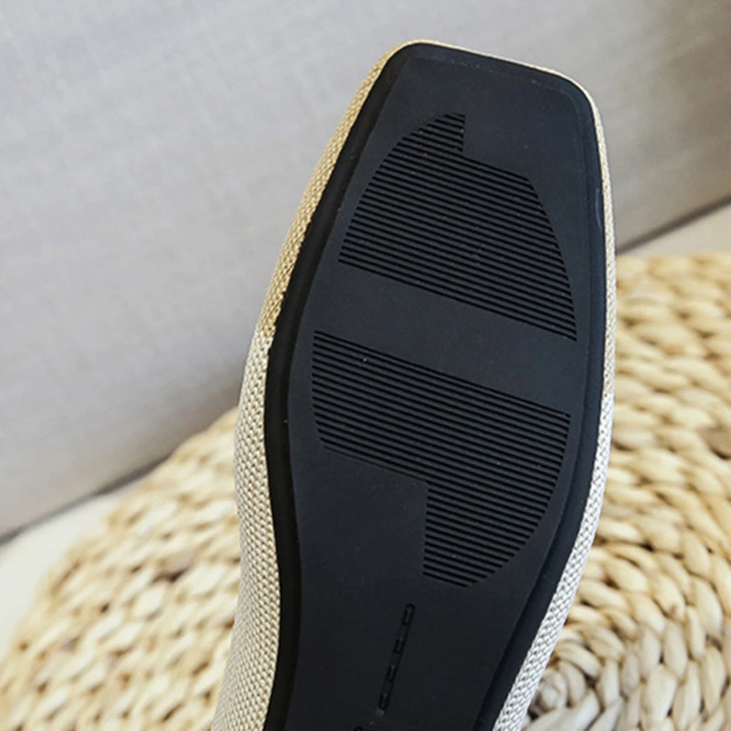 Shallow Mouth Flying Woven Shoe Temperament All-match Round Toe Single Women's Flat Shoe Casual Women Ballerina Zapatillas Mujer