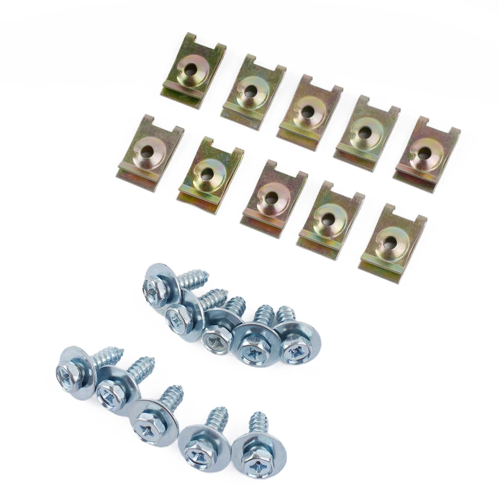 

10Set Screws Sheet Metal Nut Underbody Fender Screw Clips Fits For BMW For Opel For Ford Automobiles Interior Accessories