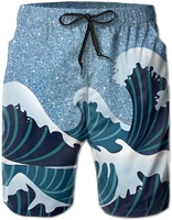 ocean animals posters and whales men swim trunks cool quick dry surf beach shorts with mesh liningside pockets