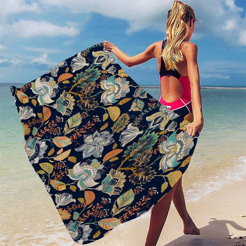 

Retro Print Beach Towel Sun Protection Shawl Pareo Beach Towels For Adults Large Sea Beach Towel Beach Pareo Towel Beach Mat