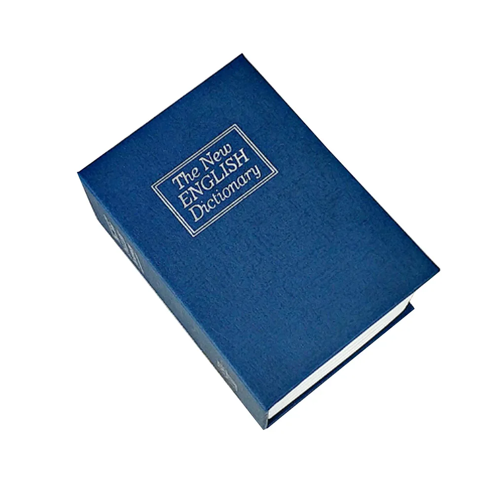 

Mini Safe Box Household Professional Simulation Book Passwords Keys Security Lock Boxes Protective Locking Case blue