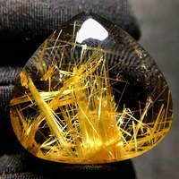 natural gold rutilated quartz pendant 26 825 79 4mm water drop brazil necklace gold rutilated quartz women men aaaaaa