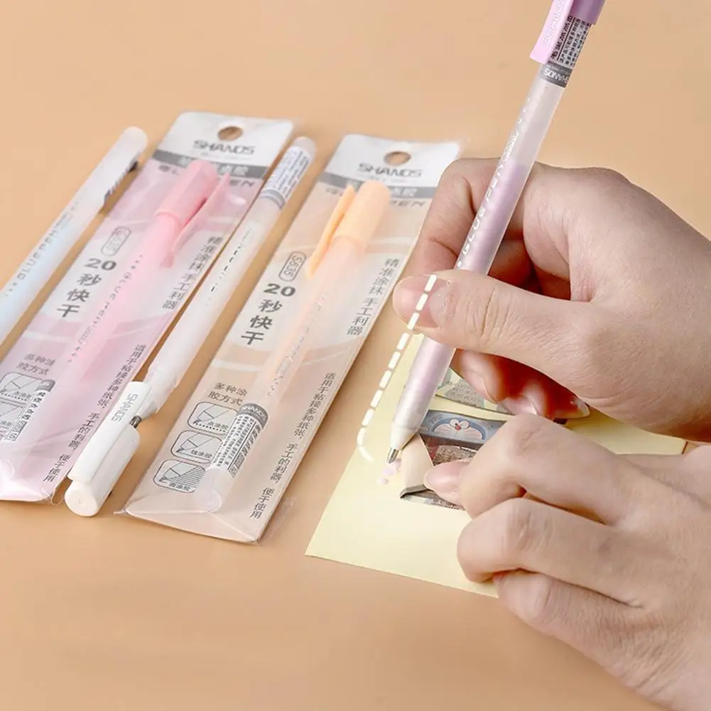 

1pc Candy Color Quick-drying Glue Pen Manual Glue Stick Student High Handbook Viscosity Diy Office Glue Uy70 W1r2