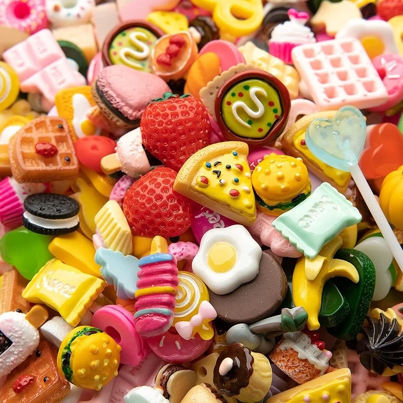 

15pcs Slime Charms Cute Food Set Mixed Flatback Resin Food for DIY Crafts Making Decors Scrapbooking Embellishments Hair Clip