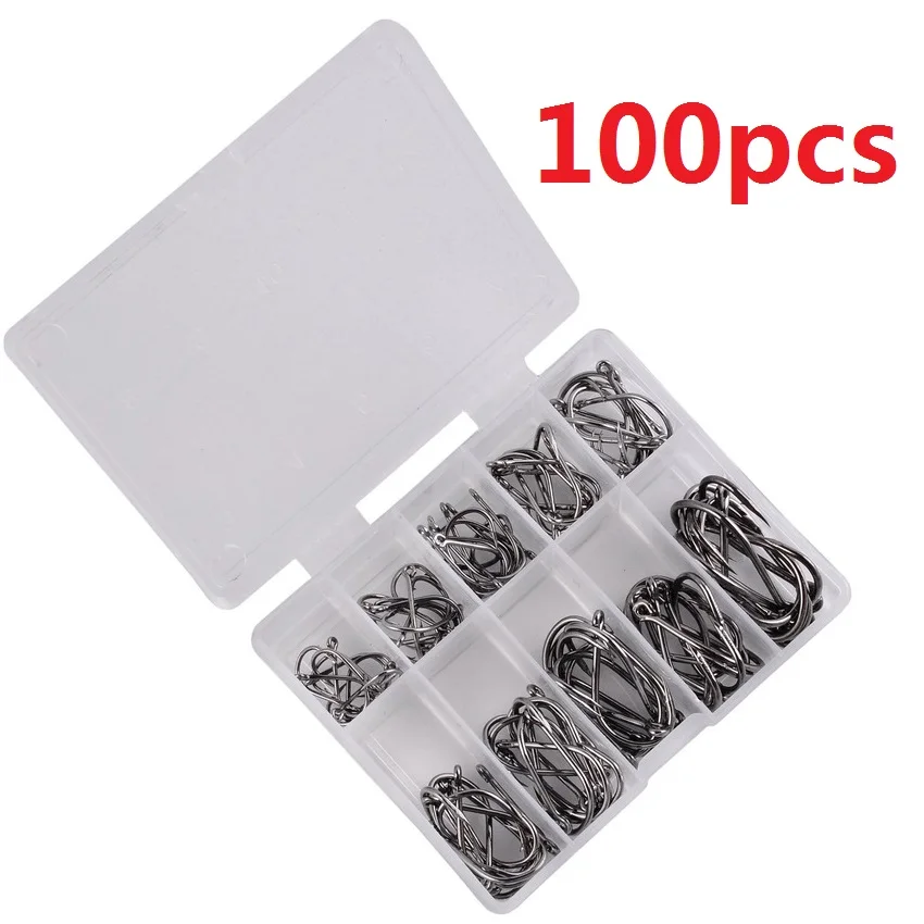 

100Pcs Fishing Hooks Set Carbon Steel Single Circle Fishing Hook Fly Fishing Jip Barbed Carp Hooks Sea Tackle Accessories