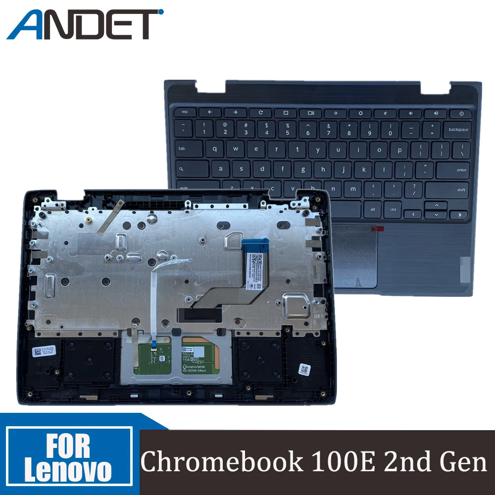 

Подставка для ноутбука Lenovo Chromebook 100E 2-го поколения, верхняя крышка с английской клавиатурой США и тачпадом 5CB0T79741, оригинал
