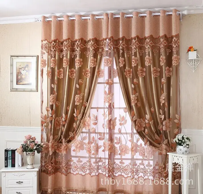 

Жаккардовые шторы с пионом 250х100 см