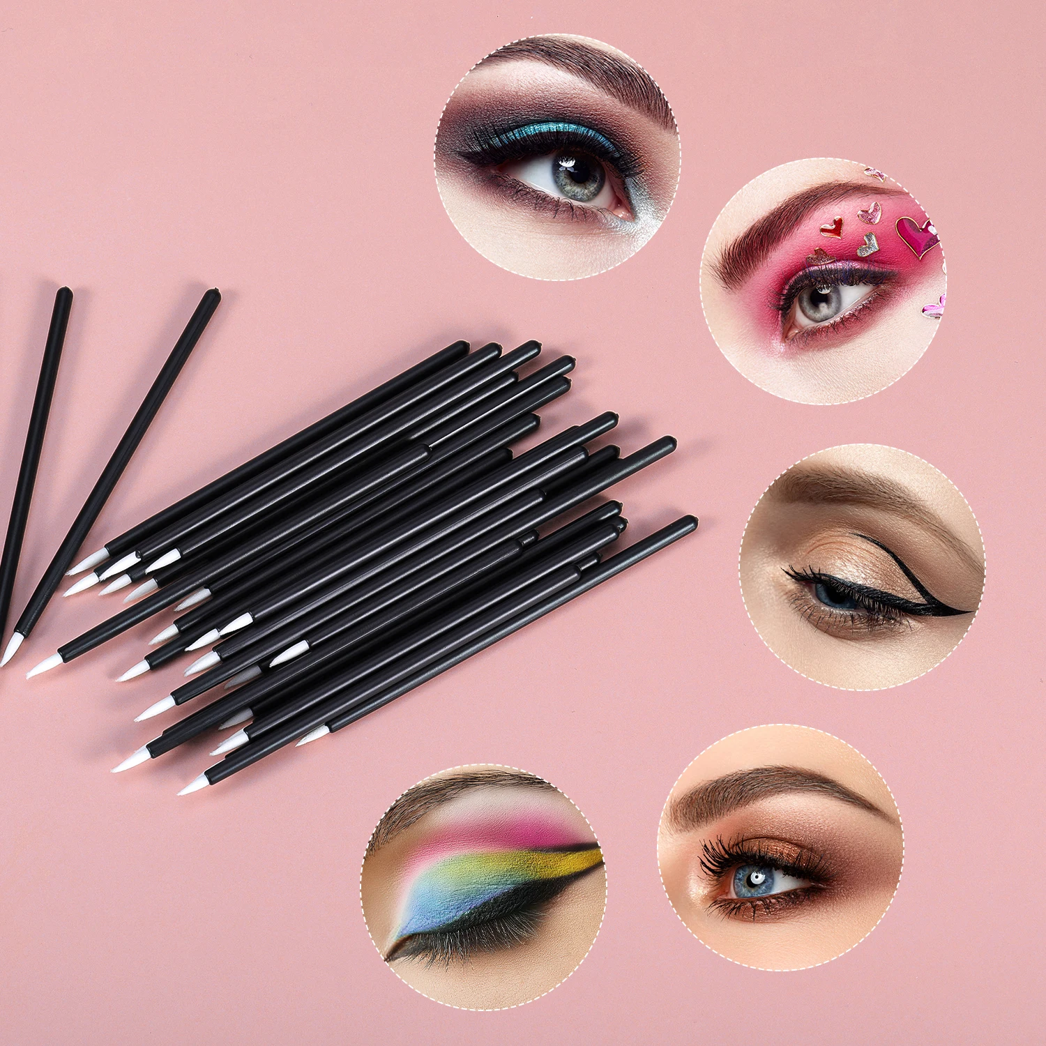 

100pcs Portable Disposable Eyeliner Makeup Wand Applicator Cosmetics Brush Tools Professional Makeup Tools For Eyes A87693