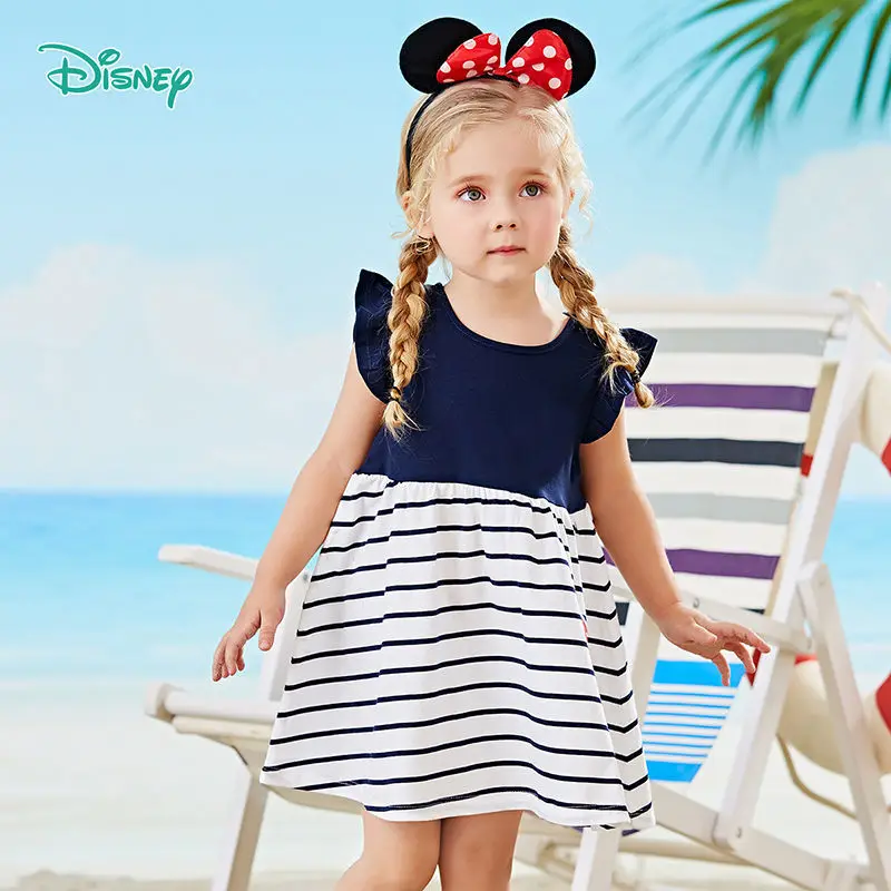 

Girls Striped Dress Baby Cotton Minnie Princess Dress 2022 Summer New Children's Clothing Kids Cute Beautiful Strip Clothes