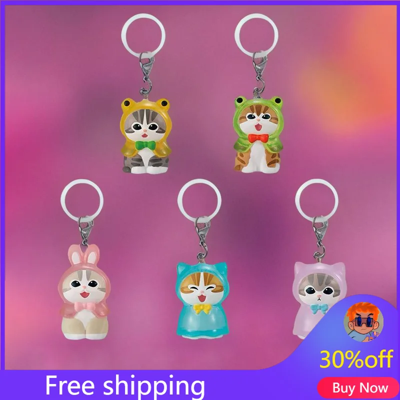 2 5 см брелки Mofuseands милый кот кукла акула кошка плащ стиль Kawaii фигурка тканевые