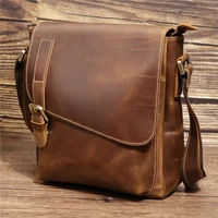 vintage genuine leather messenger bag leather shoulder bag men crossbody bag male sling leisure casual bag tote handbag 2112